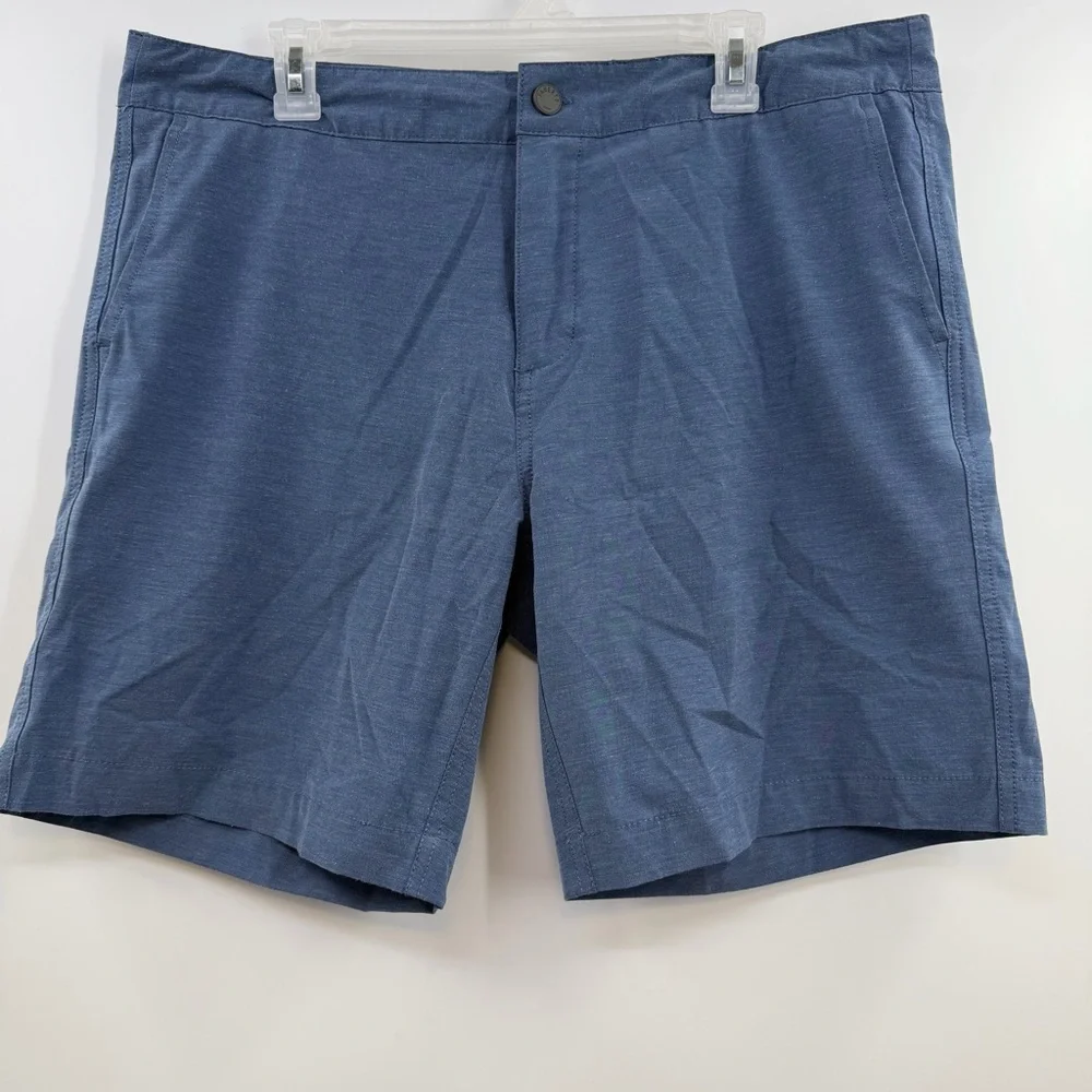 Faherty All Day Shorts 36 Blue Heather 9” Stretch Hybrid Golf Beach